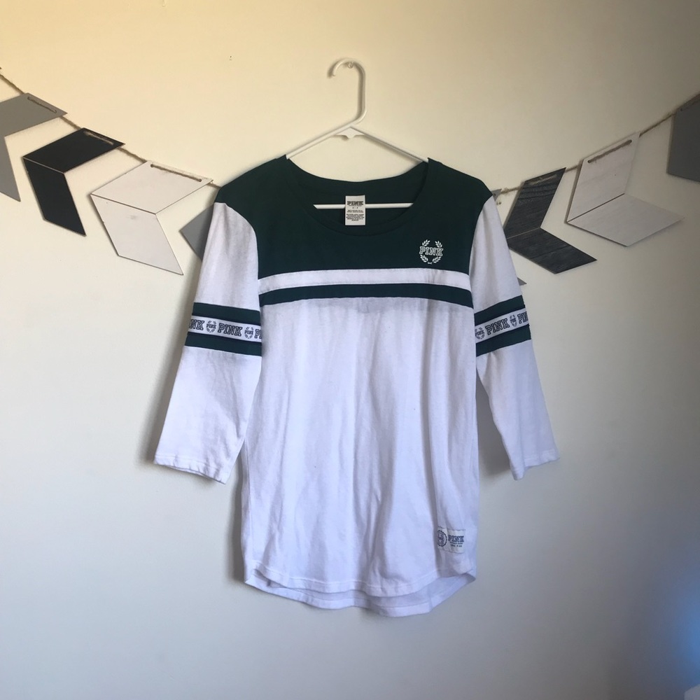 PINK Green And White Half Sleeve